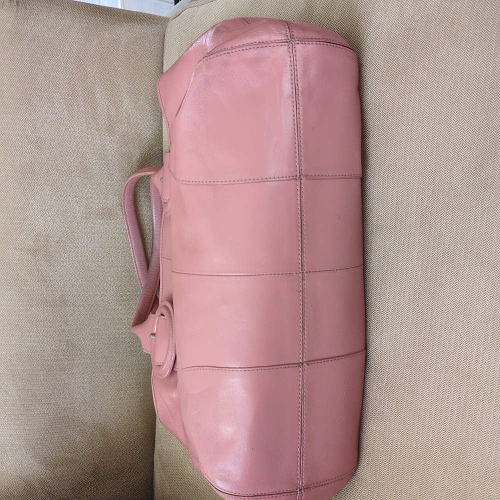 Anthropologie Nest Pink Leather Tote Bag - Picture 7 of 13